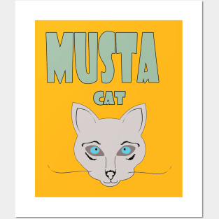 Musta cat mustache Posters and Art